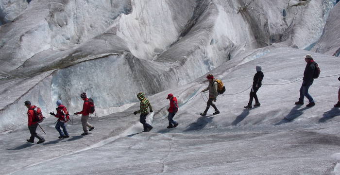 Groupe au glacier d'Aletsch